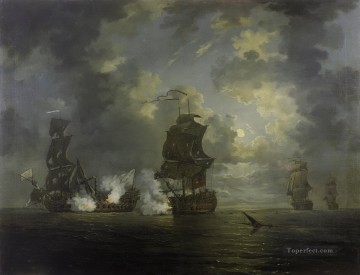 Buque de guerra Painting - batalla de cartagena batalla naval rowley